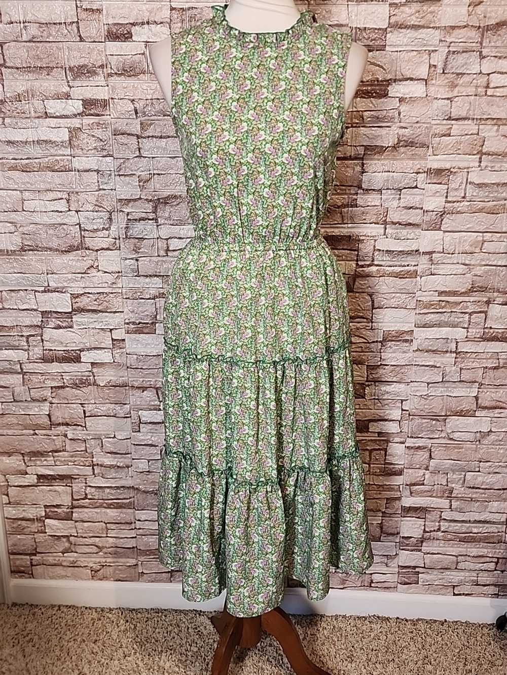 Code X Mode Floral Green Sleeveless Dress Brand New